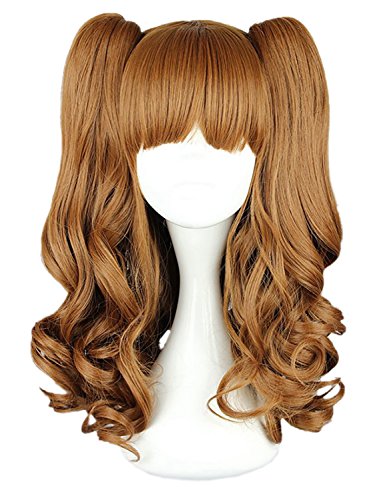 Parrucca Carnevale Halloween Donna Casalinga Riccia Marrone &ndash; WIG ME UP 4204