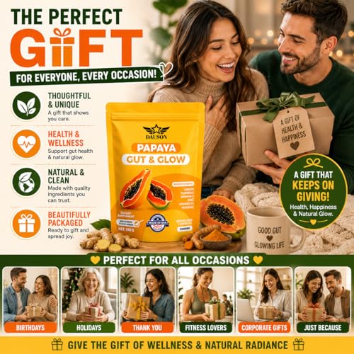 Image of Papaya Shots for Healthy Gut & Glowing Skin | Herbal Supplement Boosted with Ginger, Turmeric, Zinc, Vitamin C, Vitamin D3 & Piperine | 100 Servings
