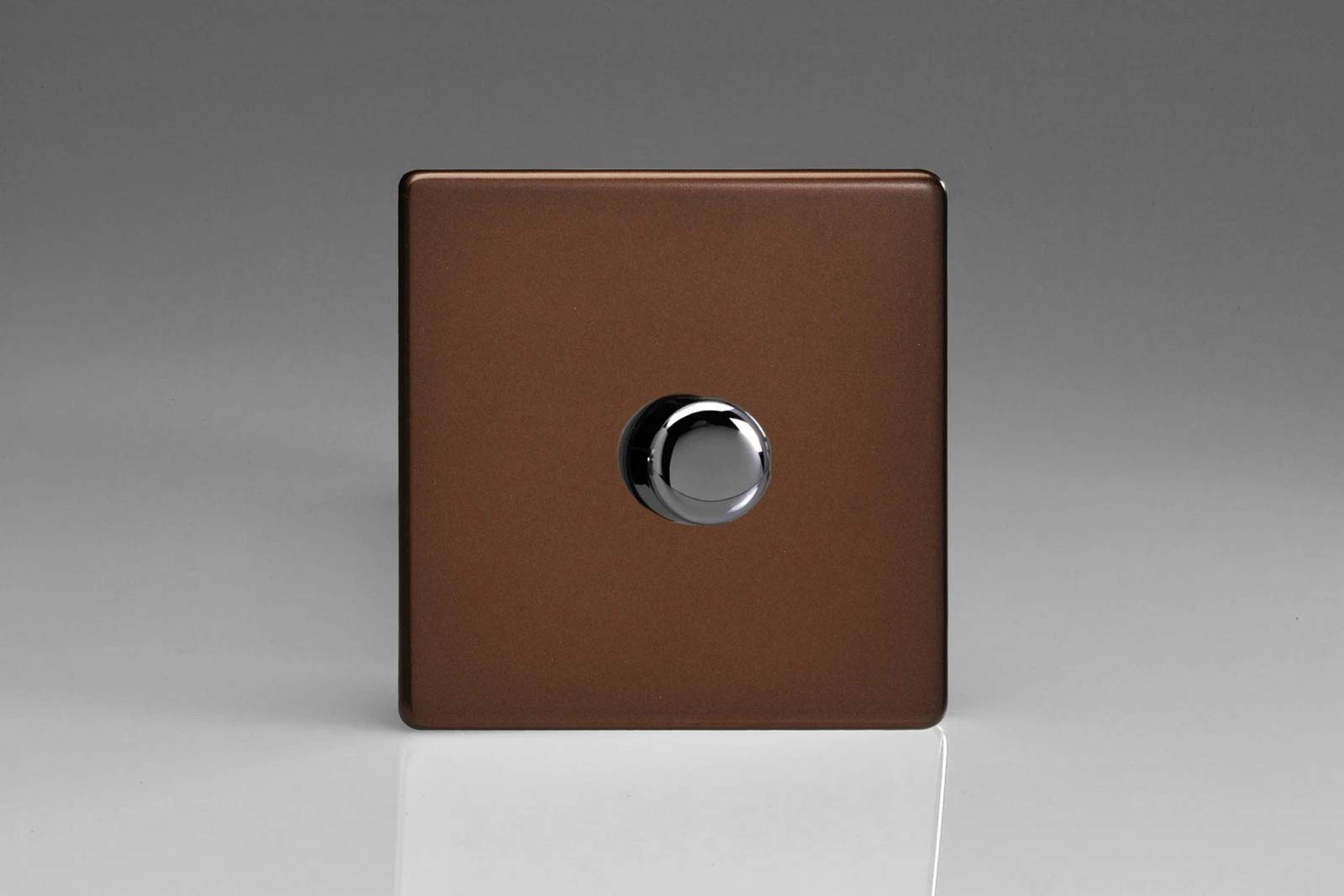 Varilight JDMP401S Screwless Mocha 1 Gang 2W Push-On/Off LED Dimmer 0-120W V-Pro