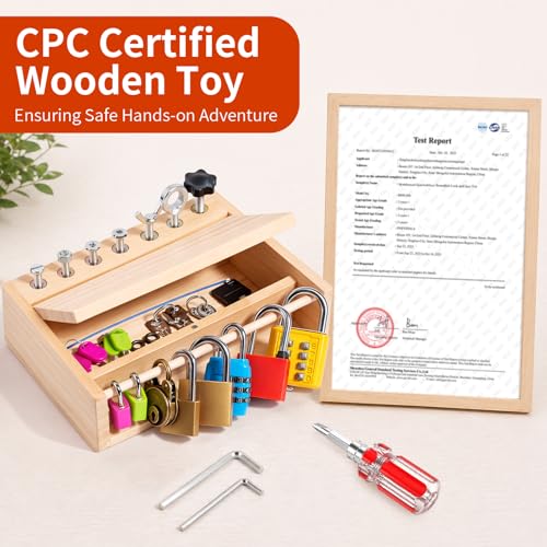 Image of INIFEIDALA Montessori Toys for 3 4 5 6 Year Old Birthday Gift | Screwdriver Board Set,Lock and Key Toy,Fine Motor Skills,STEM Toys,Educational Learning Sensory Activities