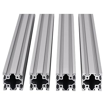 4PCS V Slot 4040 Aluminum Extrusion Profile 23.6'' European Standard Anodized Linear Rail for 3D Printer Parts and CNC DIY 600mm Silver(23.6inch)