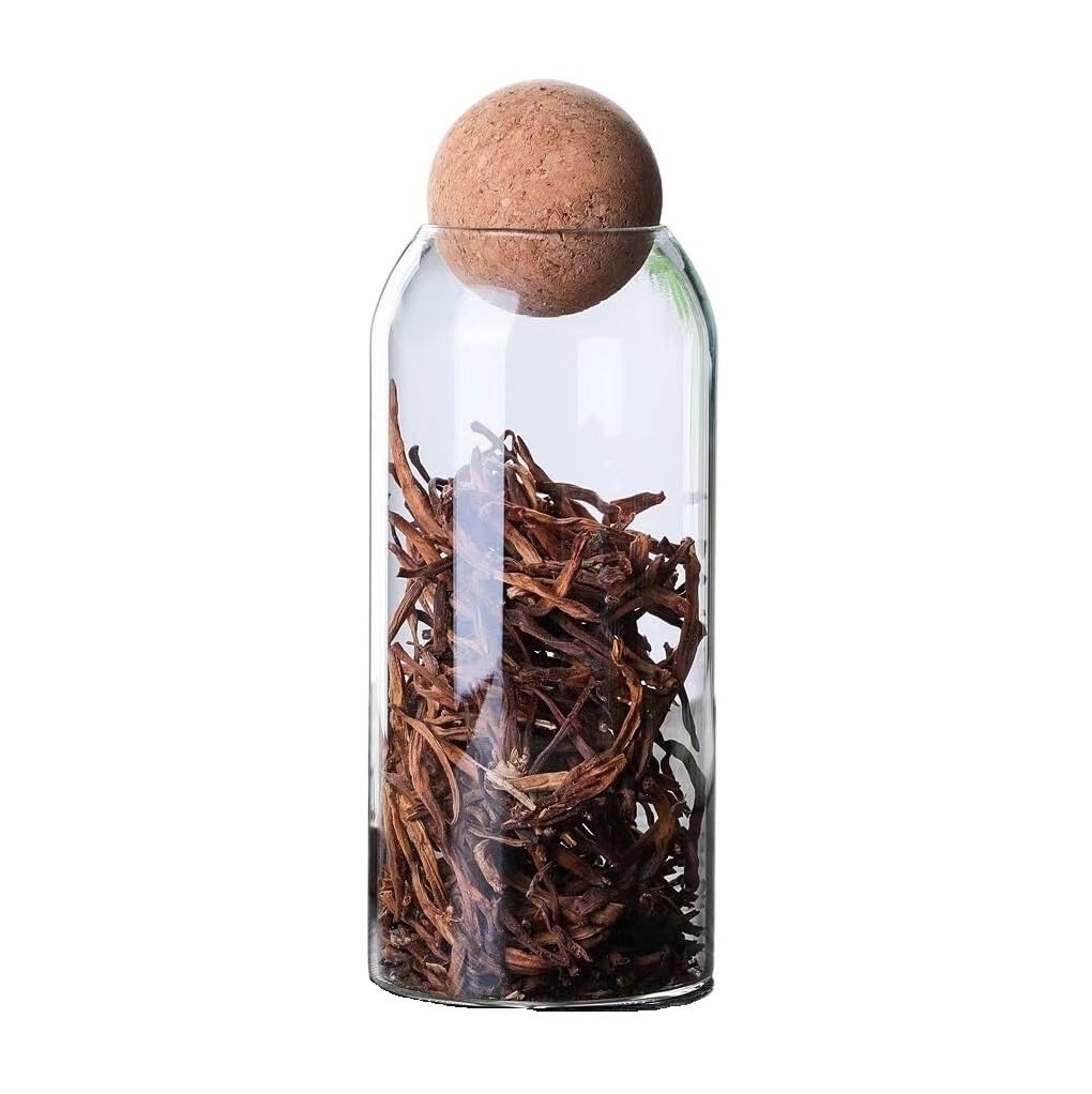Barattoli di Tè Tappo di sughero rotondo Barattolo di vetro resistente al calore Contenitore for la conservazione del tè Barattolo for chicchi di caffè Barattolo sigillato Barattolo for la conservazio