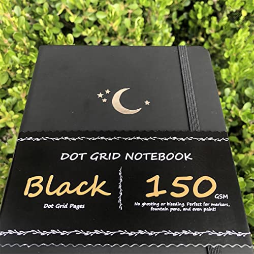 Carnet de notes quadrillé A5 BUKE avec pages noires et couverture rigide