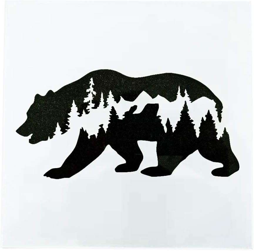 Forest Bear DIY Craft Hollow Layering Stencils for Painting on Wood, Fabric, Walls,Decorative, Airbrush + More | Reusable 7.87x 7.87 inch Mylar Template