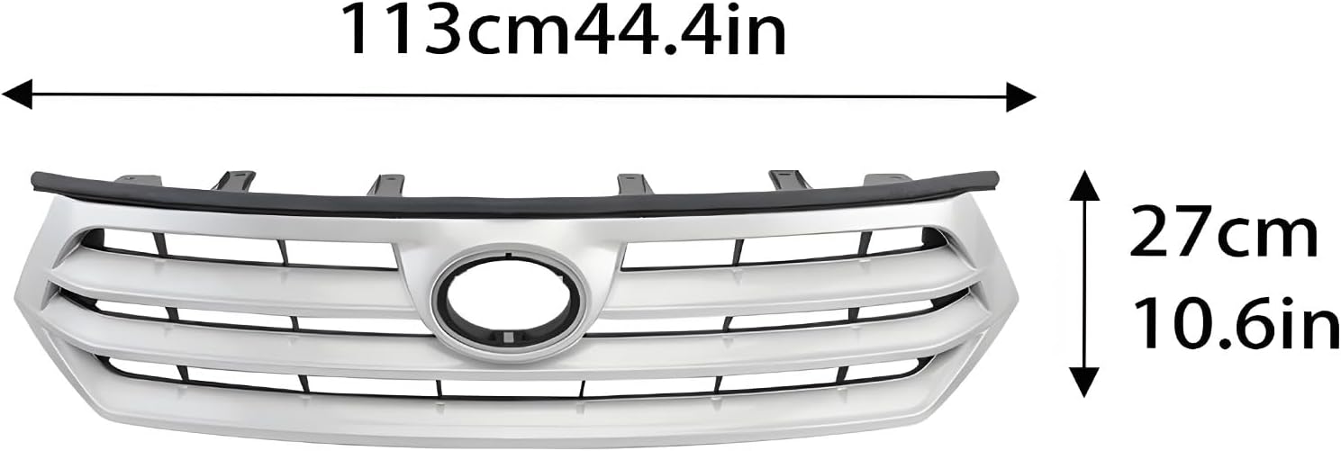 Car Grille Compatible with Toyota Highlander 2012-2013, Replacement Front Grille