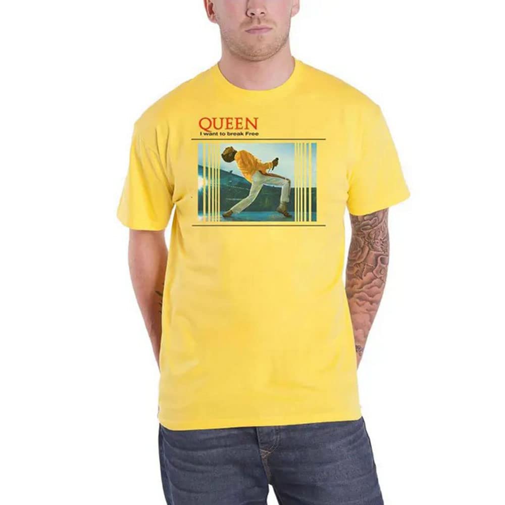 Queen T Shirt I Want to Break Free Band Logo Official Yellow M