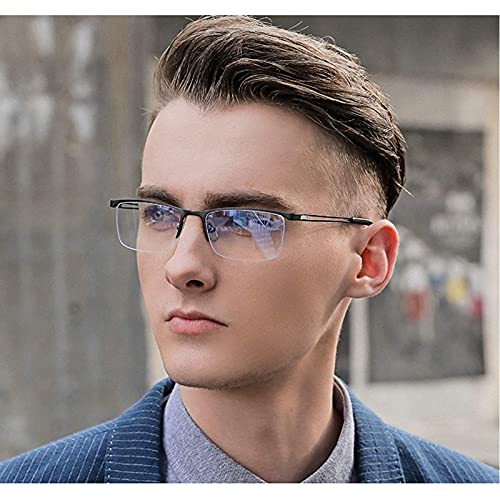 Mincl Fashion 2020 Fashion Men's Square Bifocal Reading Glasses Photochromic Lens Men Transition Sunglasses Presbyopia (Blue, 0.00/+2.0 Magnification) #TOP2