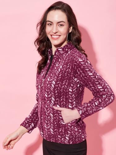 Image of Modeve Women Printed Full Sleeve Jacket for Winter