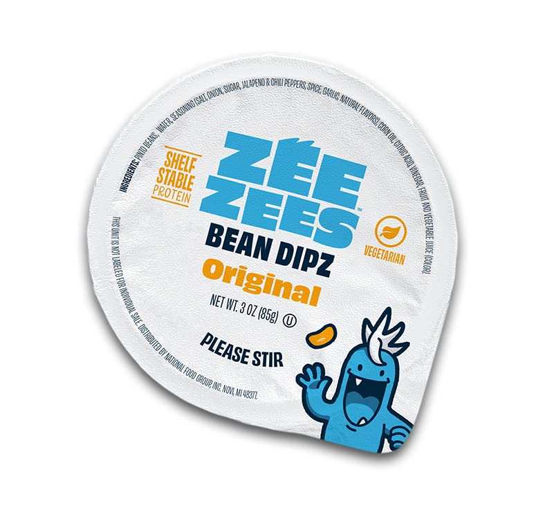 Zee Zees Original Bean Dipz 3 oz Cups, 36 Count, Plant-Based Protein, Kosher, Gluten Free, Sesame Free, Tahini Free, Vegetarian, Shelf Stable