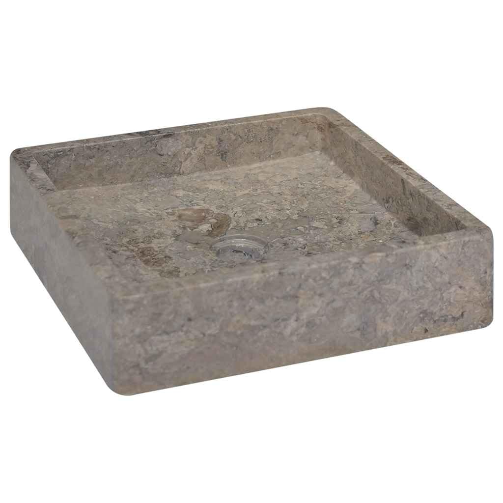 Lavabo de mármol gris de piedra natural redondo de 40x40 cm