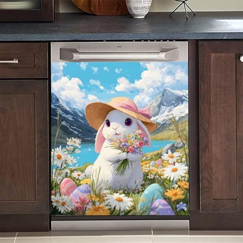 Image of BVBOX Dishwasher Magnet Cover 23 inchx26 inch, Reusable Magnetic Refrigerator Covers, Decorative Magnets Cover Fridge Door Skin Panel Stickers for Home Kitchen Appliance