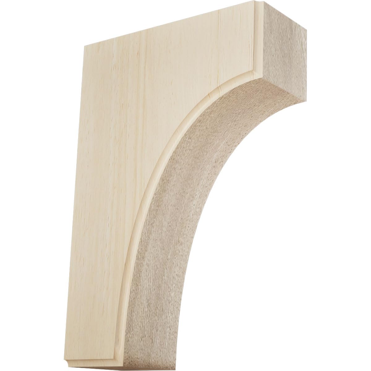 Ekena Millwork BKTW02X04X06CVRW Clarksville Wood Brackets, 1 3/4"W x 4"D x 6"H , Rubberwood