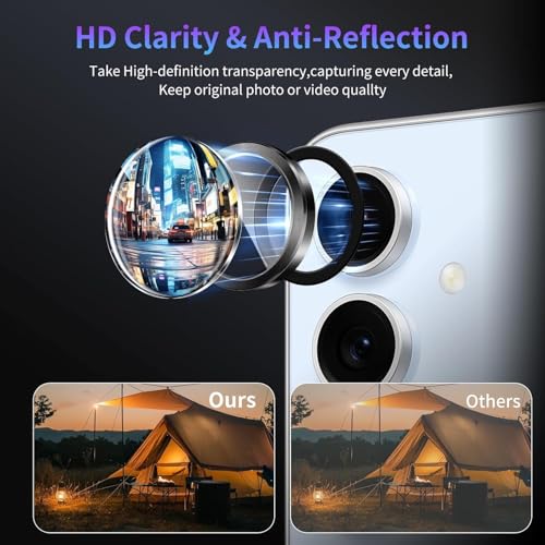 Image of WonRia Pack 2 - Camera Lens Protector Ring Compatible with Samsung Galaxy Z Flip 8 5G Camera Aluminum Alloy Rings, Ultra-HD Metal Frame- Black