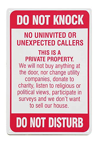 Monifith Warnschild mit Aufschrift "Do Not Knock Do Not Disturb", Metall, Blechschild, Heimtür, Wanddekoration, Geschenk, Größe 20,3 x 30,5 cm Cover