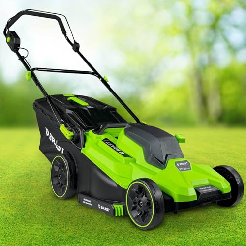 BRAST® Akku-Rasenmäher | 1-2X 20V Akku-Power mit 4,0Ah | 33-43cm...