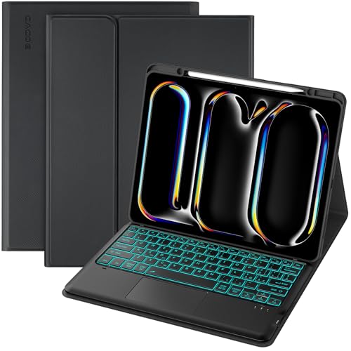 MoKo Custodia Con Tastiera Bluetooth Staccabile Per IPad Pro 13″ 2024 – Touchpad, Retroilluminazione 7 Colori E Portapenne