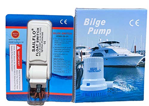 SAILFLO Sailfo.US 2000 GPH 12v Submersible Boat Marine Plumbing Electric Bilge Pump 1 1/8 Outlet.-with Float Switch
