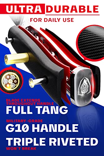 Dalstrong Hybrid Cleaver & Chef Knife - 8 Inch - Shogun Series Elite - The 'Crixus' - Japanese Aus-10V Super Steel Kitchen Knife - Black Handle - Razor Sharp Knife - W/Sheath #TOP2