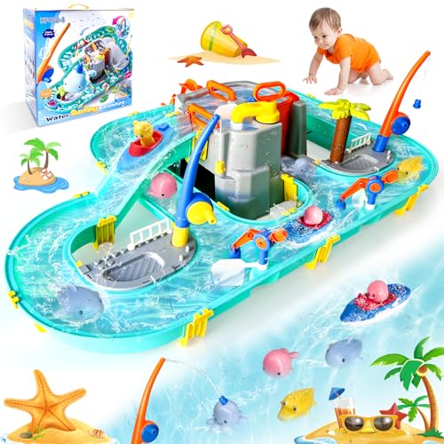 NlsqEU Juguete de Mesa de Arena y Agua,Juguetes Educativos Infantiles para Mesa de Agua y Arena de Agua para Niños 2 Barcos y Accesorios de de Playa para niños a Partir de 3 años