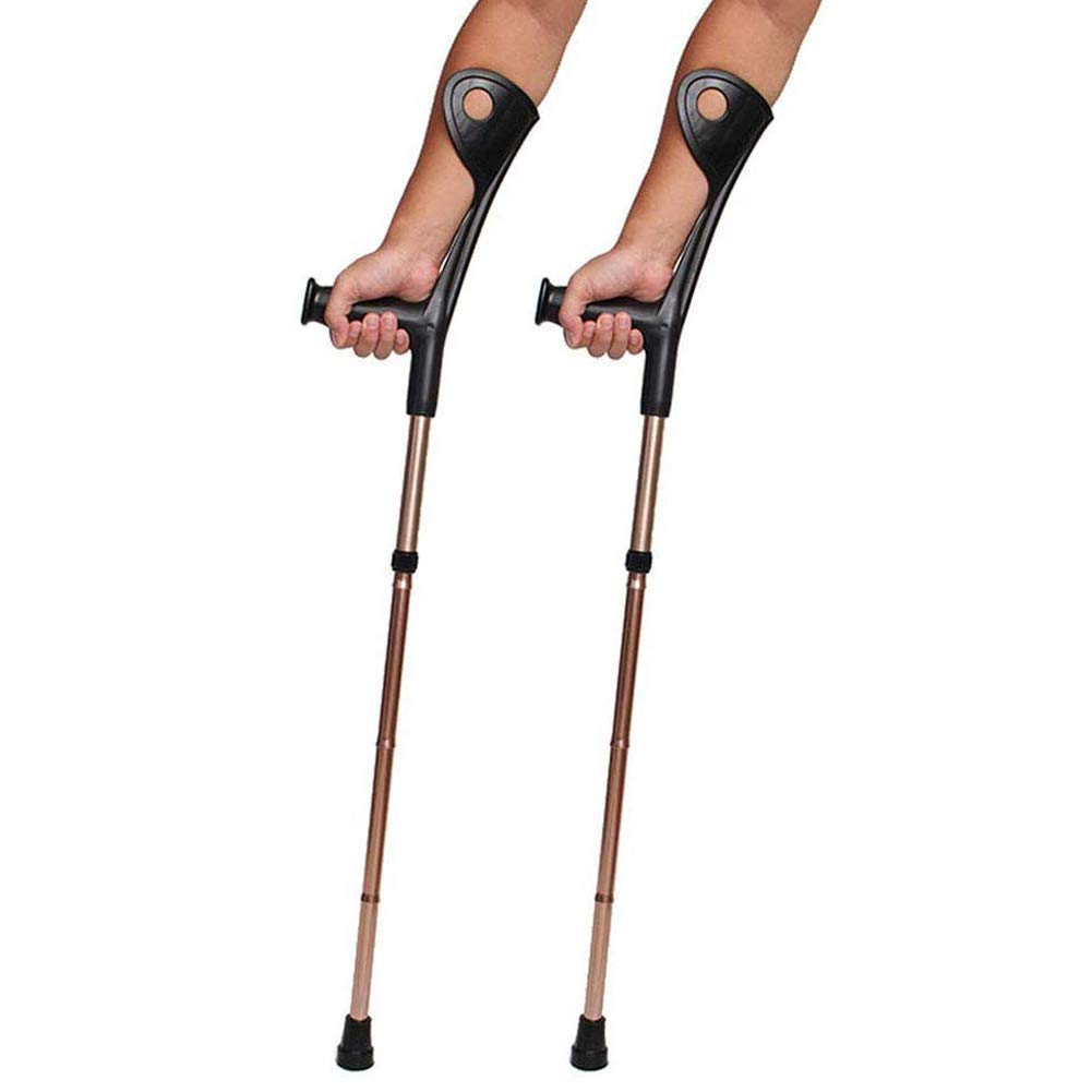 BJH 2pcs Muleta Codo Plegable, Aleación De Aluminio, Cuatro Pliegues, Codo, Antebrazo Muleta Codo Muletas Asistencia De Aluminio Ultraligero Plegable con Mango Cómodo, Bastón para Caminar HGCHH