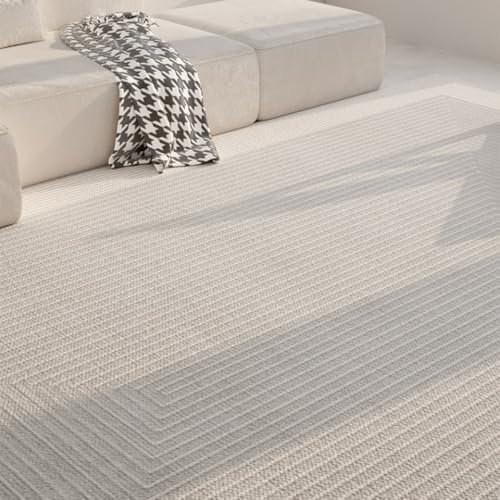 Tapis géométrique crème 60x90 cm rectangulaire pour salon et chambre YHT075