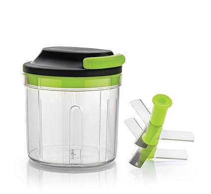 SUVARNA Multipurpose Manual Green Vegetable Dry Fruit and Onion Chopper Quick Cutter Machine Kitchen Stainless Steel Blade