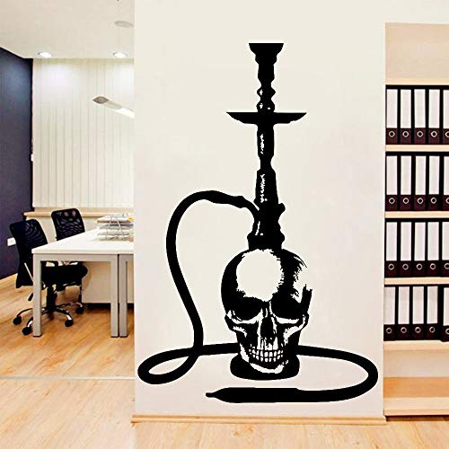 Lamubh Shisha Wandaufkleber Coffeeshop Fensterdekoration Shisha Schädel Raucher Bar Dekoration Vinyl Wandtattoo 85x57 cm – Bild 3