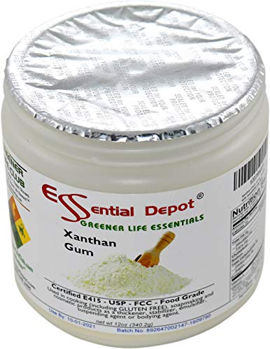 Xanthan Gum 12 Oz. Powder Usp Fcc Food Grade - Gluten Free Cooking - Safety Sealed Hdpe Container With Resealable Cap #TOP1
