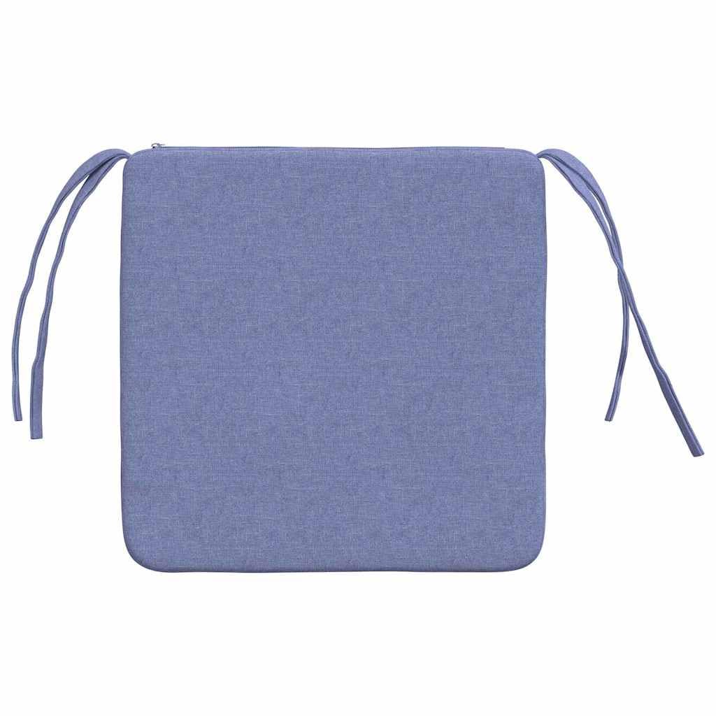 Poduszki do siedzenia 4 szt. dżinsów niebieskie 40 x 40 x 3 cm materiał z wypełnieniem piankowym, antypoślizgowy, nadaje się do prania, ergonomiczny, do jadalni, biura, na balkon, taras