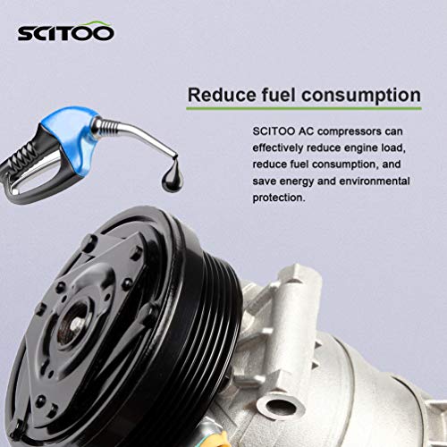 Image of SCITOO AC Compressor fit for Chevrolet for Astro 4.3L 1996-2005 | Fast Cooling, Ultra Low Noise (≤72 dB)Air Conditioner Compressor with Clutch, Easy Installation, 57949
