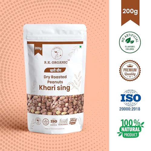 Image of R K Organic Peanut Plus Khari Sing Traditionally Roasted Salted Jumbo Peanuts, Snack and Namkeen, Vacuum Packed