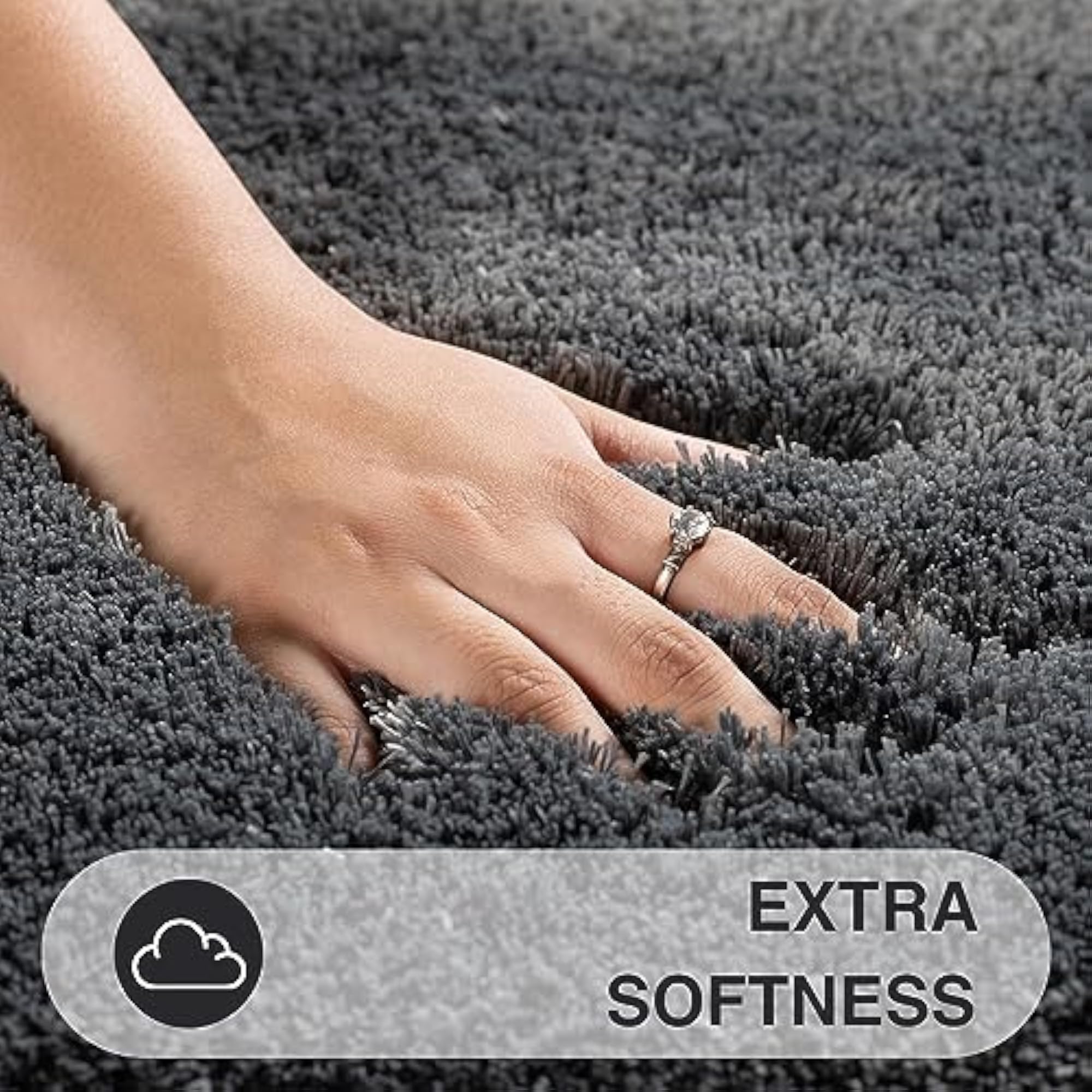 Premium Microfiber Solid Bath Mat for Bathroom, Grey