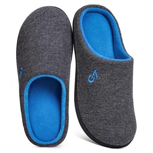 VeraCosy Hombre Zapatillas casa de espuma con memoria de dos tonos Gris, 44/45 EU