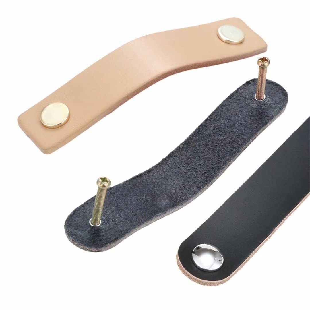 Lederen handgrepen, meubels handgrepen, 2 stks Kast Knoppen Handvat PU Lederen Kast Handgrepen for Thuis Keuken Garderobe Trek, Keukenkast Trekt Lade Knoppen Meubels Handvat (Color : Black a