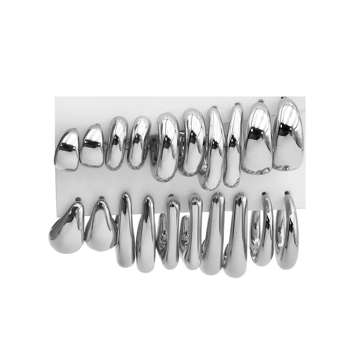 10 Pairs Hypoallergenic Chunky Gold Dangle Earrings for Women Trendy Thick Gold Plated Hoop Earrings Set Lightweight Jewelry