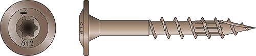 Miniatura 10 de Simpson Strong-Tie CBT08114R300 Tornillo de construcción con cabeza de oblea - 8 x 1-1/4 pulgadas. T20, Quik Guard, Tan (300 unidades)