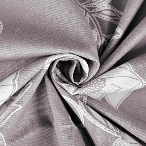 Image of Divine Casa 210 TC Cotton King Size Bedsheet | Soft Breathable Wrinkle Resistant Bed Sheet with 2 Pillow Covers | Pigment Twill Satin Bedding | 275 x 275 cm (Muted Red-Brown, Floral)