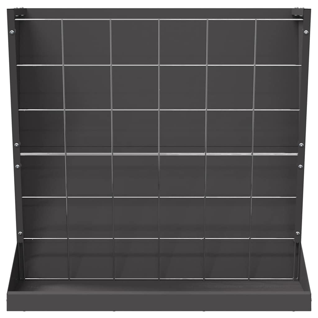 Heu Futterspender aus kaltgewalztem Stahl schwarz 71 x 33 x 70 cm mit 5 kg Kapazität wetterfest für Innen Außenbereich mit Aufhängemechanismus und Tablett ideal für Haustiere und Kleintiere