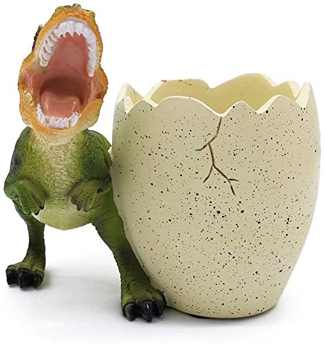 YDGHD Dinosaur Egg Pencil Holder T-Rex Desk Supplies Organizer Desktop Pen Cup Storage Pot Container Stationery Box Organizer Dino Party Decorations Supplies for Kids Boys (Style A)
