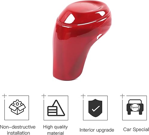 Miniatura 4 de CheroCar para Camaro Cubierta de la perilla de la palanca de cambios Accesorios interiores para Chevrolet Camaro 2016-2022 (rojo)