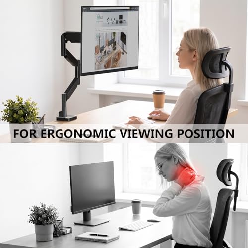 Image of WALI Extra Long Single Monitor Arm for 17-38 inch Screens, up to 26.4 lbs