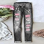Womens-Autumn-and-Winter-Jeans-Printed-Hole-Thickened-Trousers