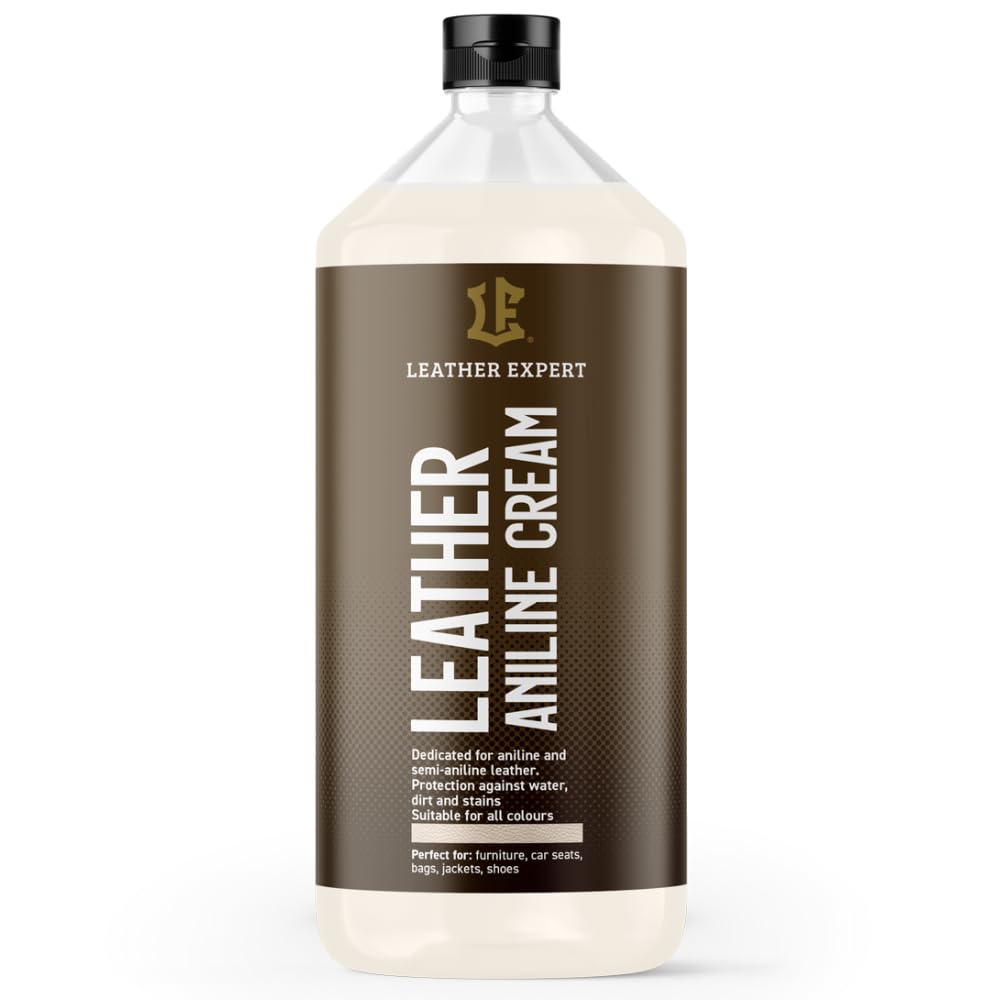 Leather Expert Anilinledercreme 1000 ml | Hochwertige Lederpflege für Auto und Möbel | Reinigung und Pflege von Natur- und Kunstleder | Lederpflegeprodukt für Autositze, Sofas und Taschen
