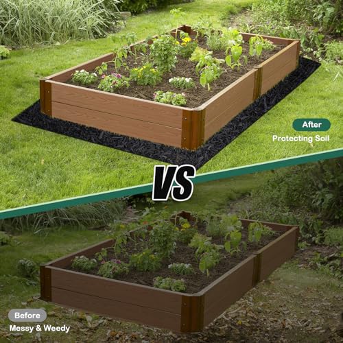10 Ft Long Rubber Mulch for Landscaping Garden Mulch Black Roll Rubber Mulch Mat Natural-Looking Edging Border Cuttable Reduced Weed Growth Bed Liner for Garden (1 Pack)
