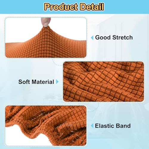 Housses de repose-pieds polyester extensible orange 45,7 cm pour pouf carré
