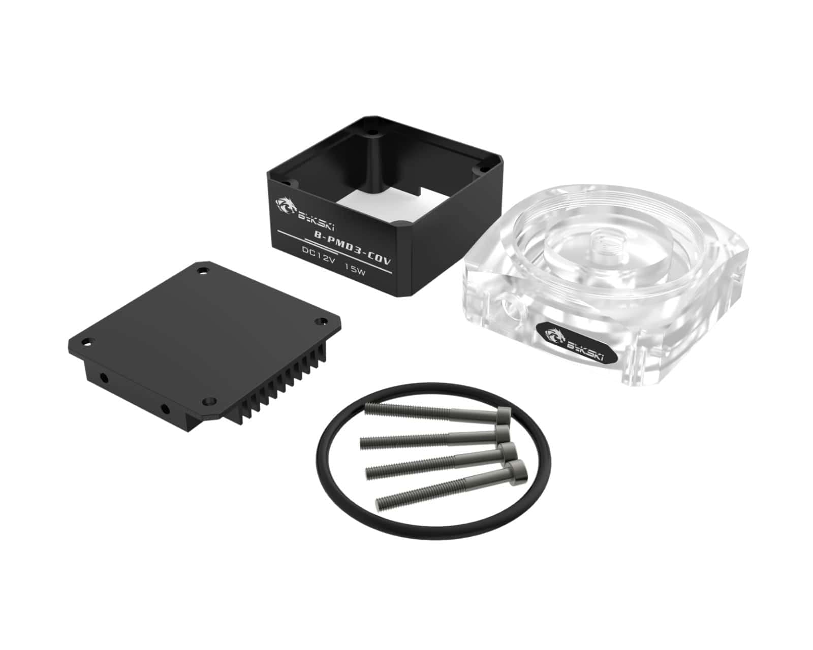 BykskiDDC Reservoir Ready Pump Cover w/Aluminum Armor - Black (CP-PMD3TOPBTM-X)