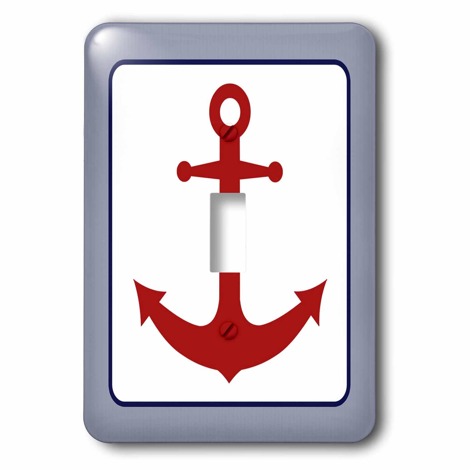 Couvercle pour interrupteur 3dRose lsp_165797_1 motif ancre marine rouge et bleu