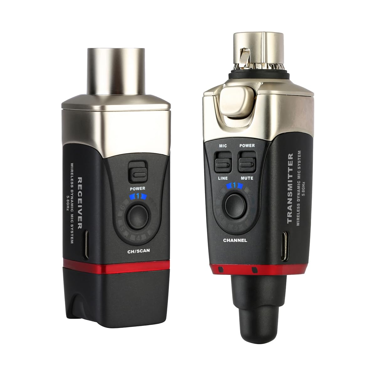Xvive U35 Wireless Microphone System 5.8GHz Wireless XLR Transmitter and Receiver for Dynamic Microphone, Audio Mixer, PA System, Channel Scan Mode