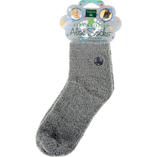 Earth Therapeutics Socks Infused Socks - Grey - Moisturize and Pamper Feet - Pair (Pack of 2)