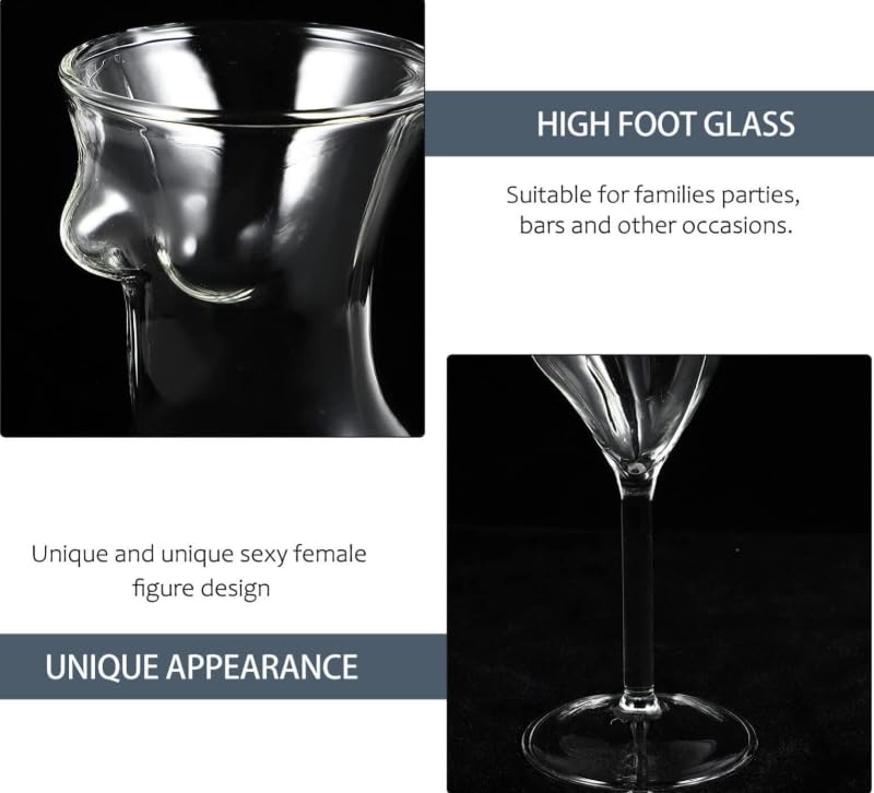 Image of Beauty Lady Women Goblet Wine Glass with Straw | Body Shaped Cocktail Glass for Whiskey, Wine, Beer, Juice | Creative Party Cup for Bachelorette, Girls' Night & Home Bar